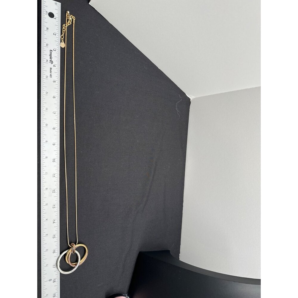 Talbots Tri-Color Interlocking Circle Pendant Nec… - image 2